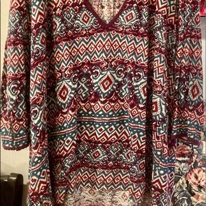 LUCKY BRAND BOHO TOP. Soft fabric 3X